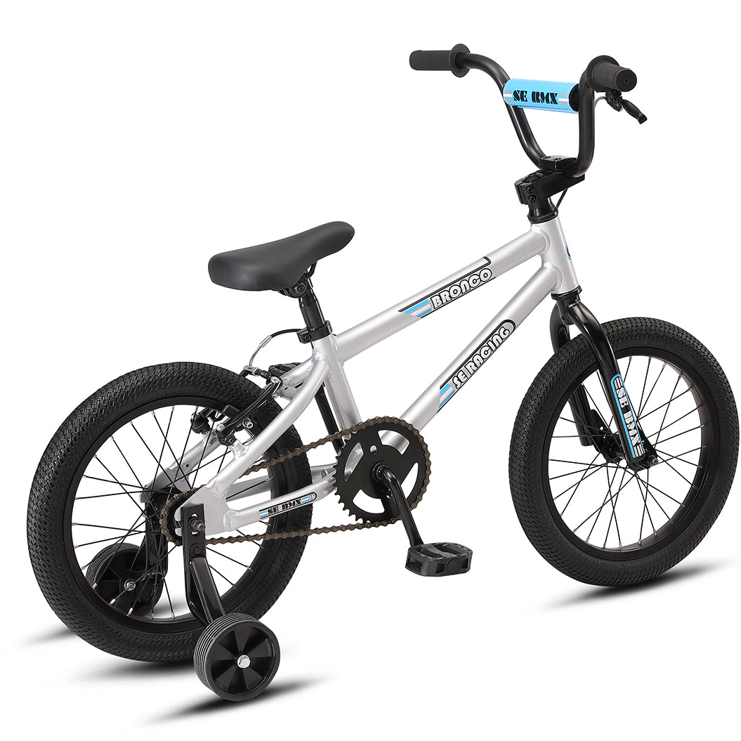 SE Bikes Children's Bronco Silver 16" Wheel 2021, Bixby Bicycles, Oklahoma