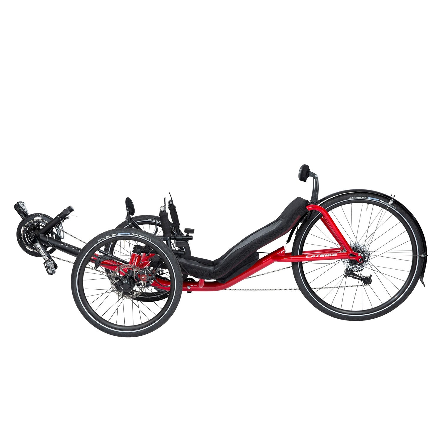 Catrike Expedition Trike Lava Red side view, Bixby Bicycles, Oklahoma