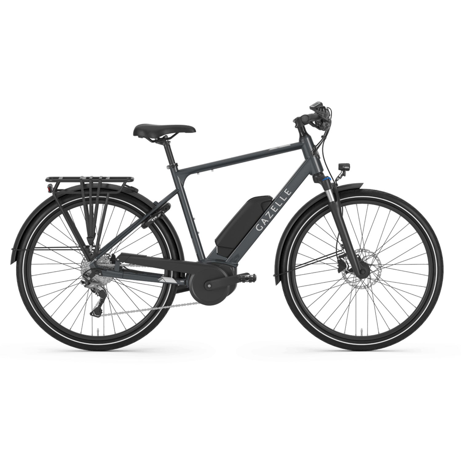 Gazelle Medeo T9 HMB E-Bike Anthracite Grey, High-Step, Bixby Bicycles, Oklahoma