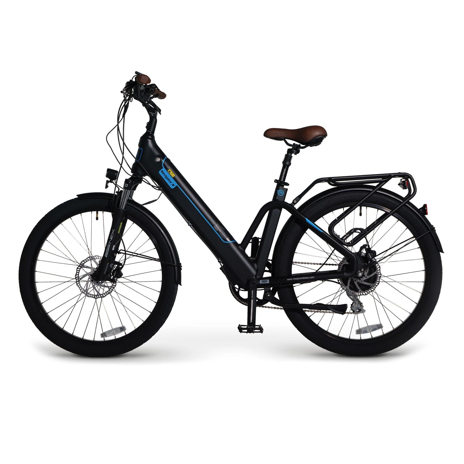 Magnum Navigator City Touring E-Bike Black/Blue, Bixby Bicycles, Oklahoma