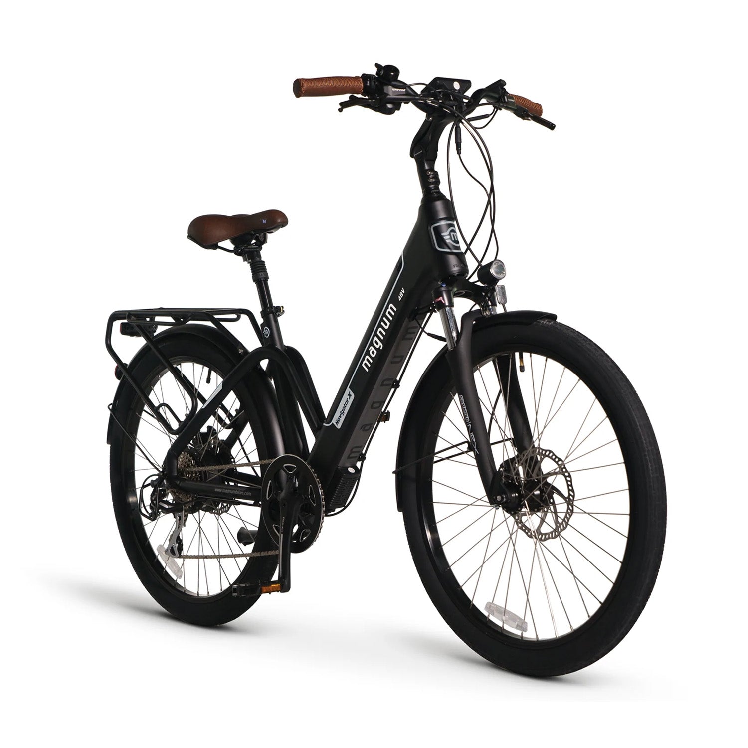 Magnum Navigator X E-Bike 12Ah Step Thru 26", Black/Silver, bixbybicycles.com