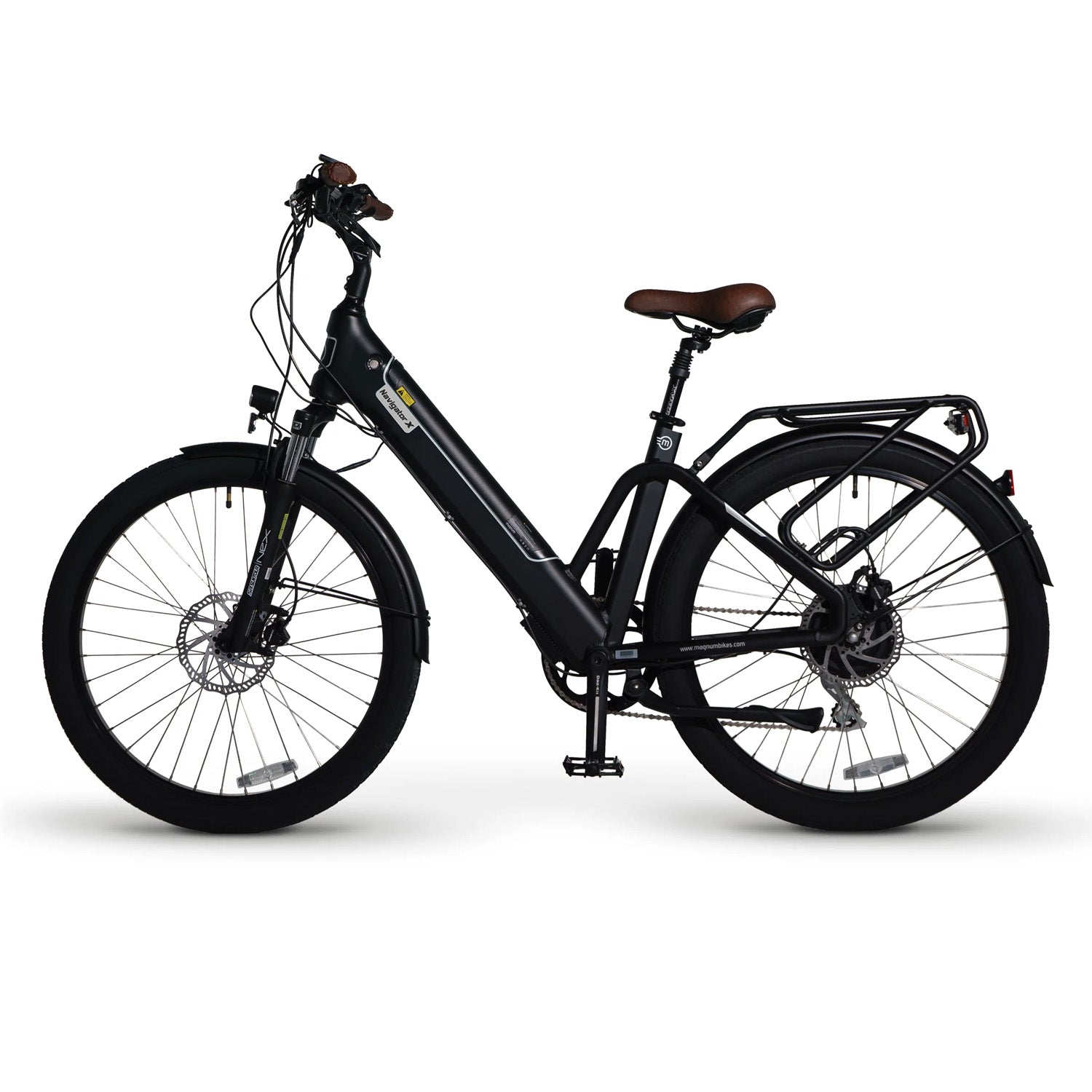 Magnum Navigator X E-Bike 12Ah Step Thru 26", Black/Silver, bixbybicycles.com