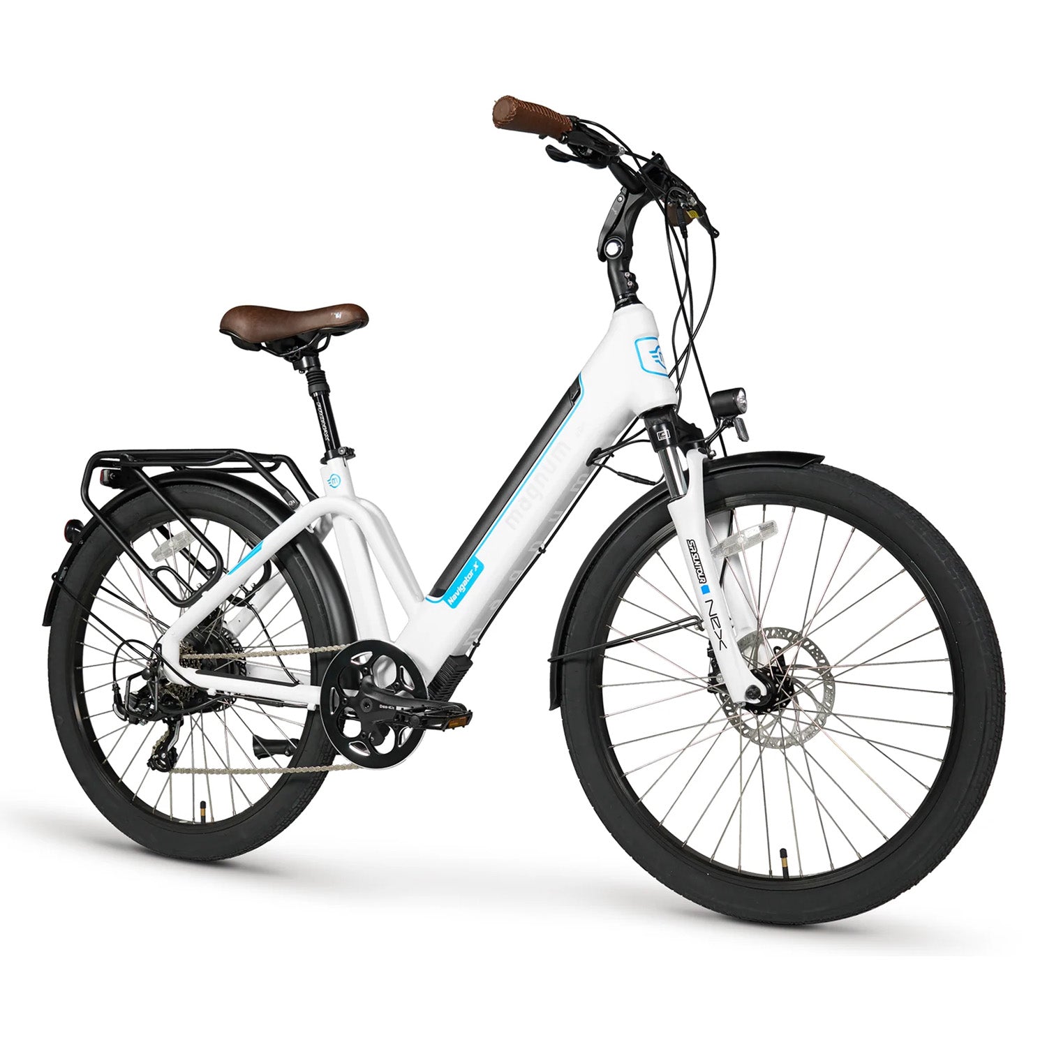 Magnum Navigator X E-Bike White/Blue, Bixby Bicycles, Oklahoma