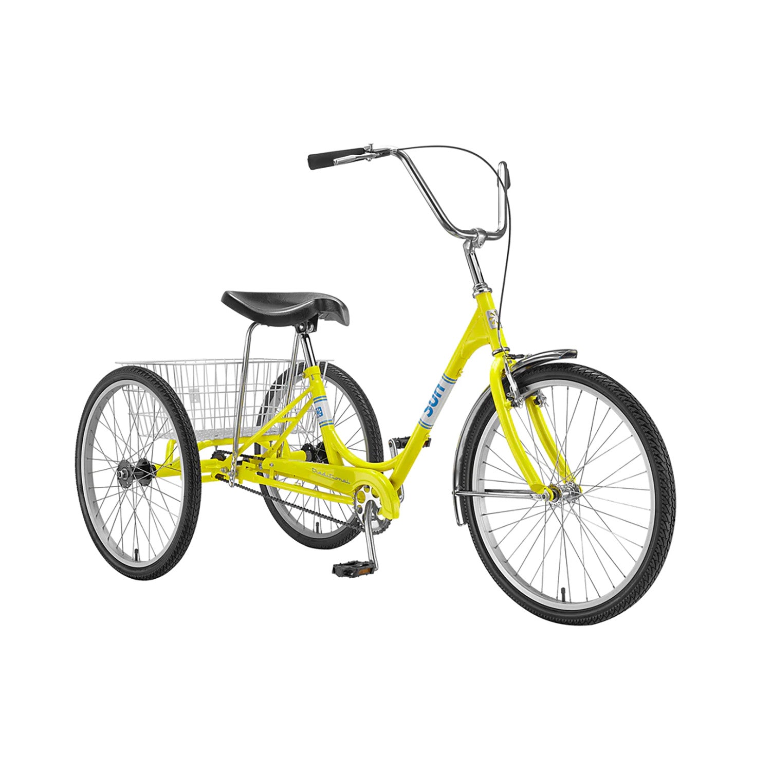 Sun Bicycle Traditional 24 Trike, front view Yellow Pearl, Bixby Bicycles, Oklahoma