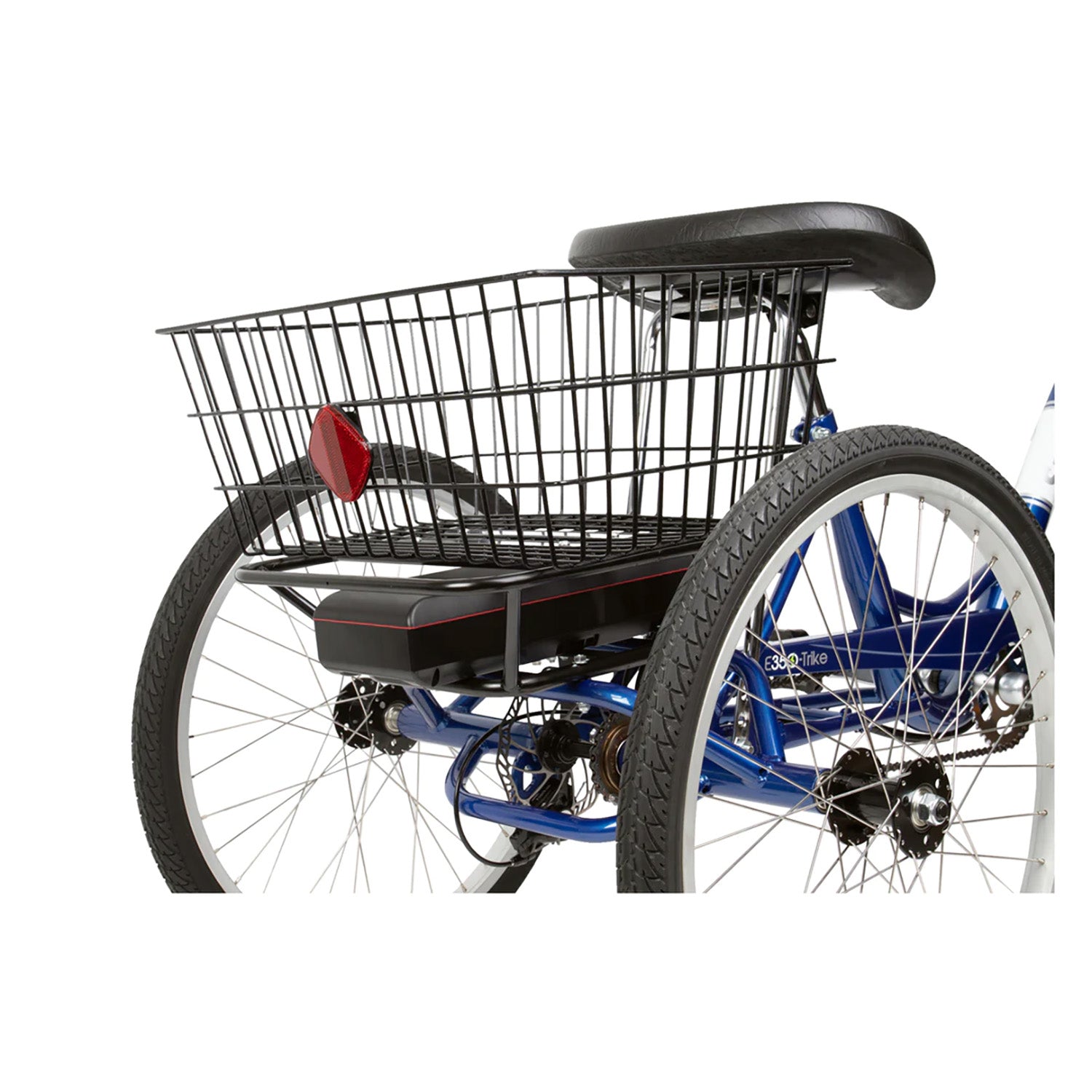 Sun Bicycle E350 Electric Trike, back view Blue Metallic, Bixby Bicycles, Oklahoma