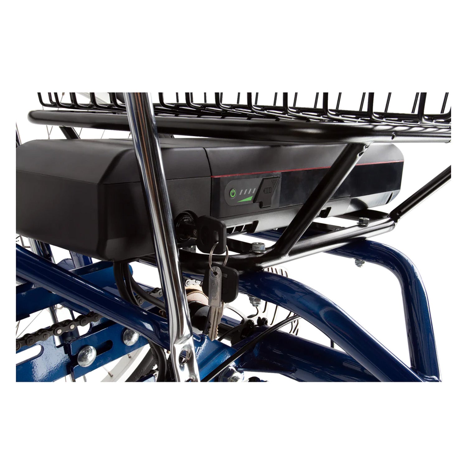 Sun Bicycle E350 Electric Trike, battery Blue Metallic, Bixby Bicycles, Oklahoma