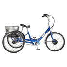 Sun Bicycle E350 Electric Trike, side view Blue Metallic, Bixby Bicycles, Oklahoma