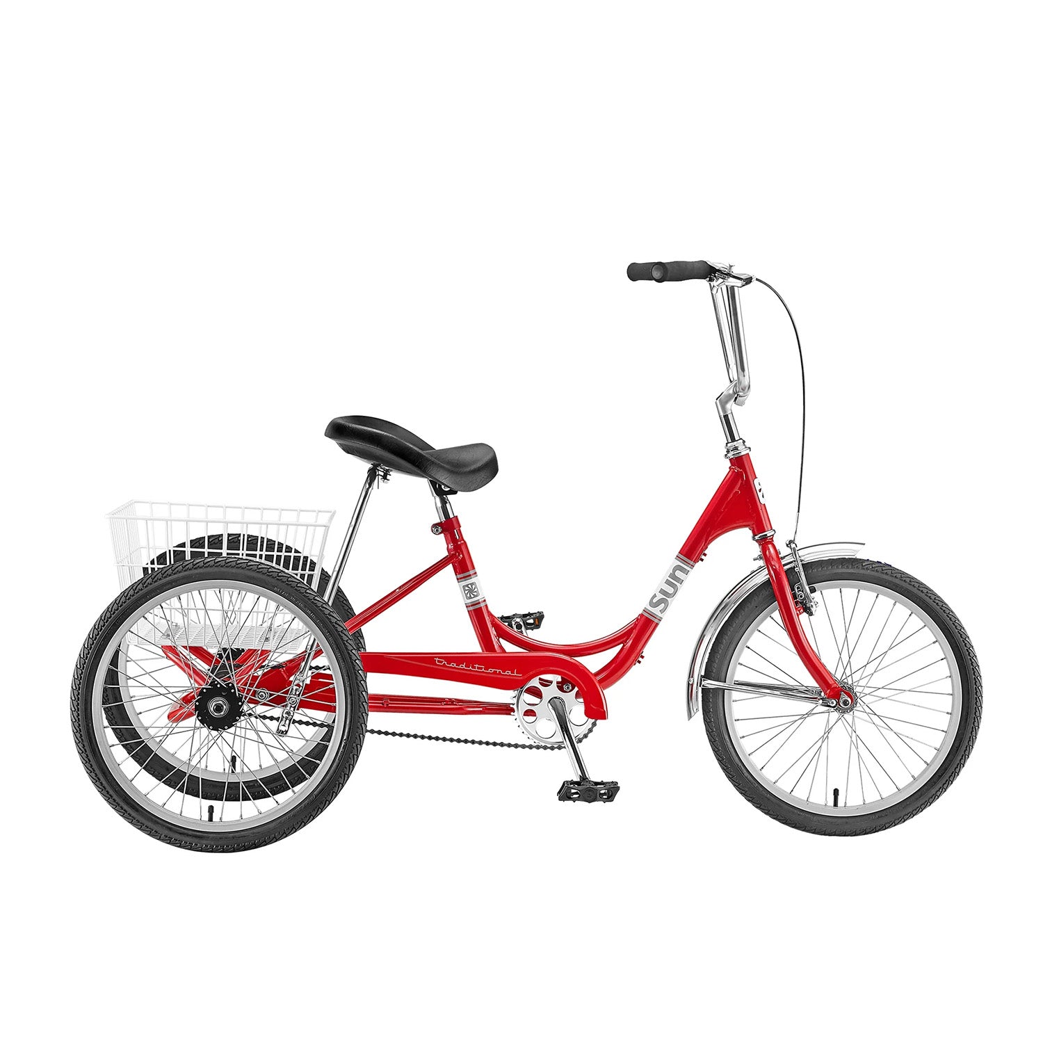 Sun Bicycle Traditional 20 Trike, side view Red Metallic, Bixby Bicycles, Oklahoma