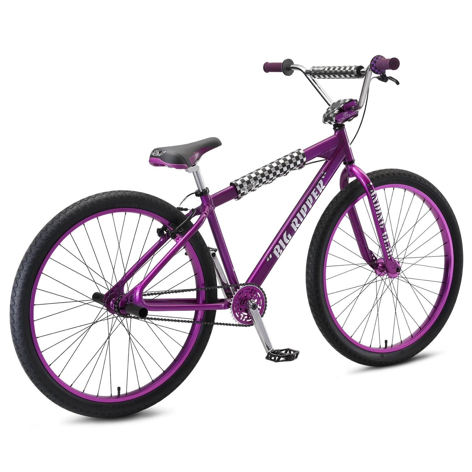 SE Bikes BMX Big Ripper 29" Wheel 2023, Purple Rain, rear view, Bixby Bicycles, OK