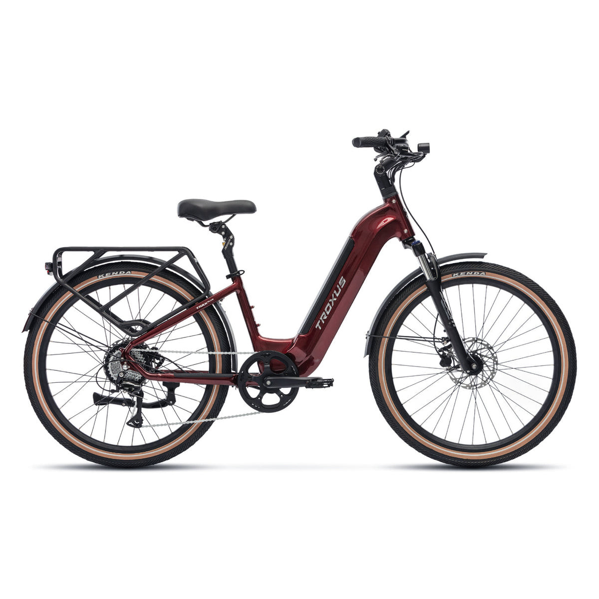 2026 Troxus Trax Plus St 27.5" Tire eBike, 500 Watt 48V 15 AH, Metallic Red, bixbybicycles.com