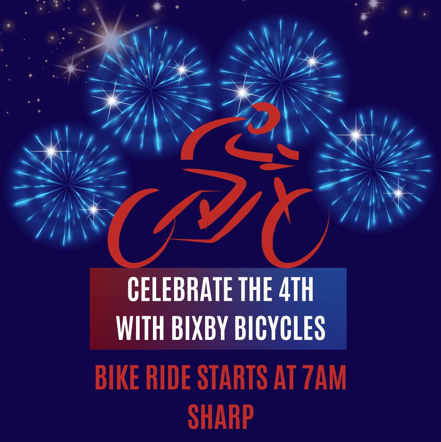 Bixby Bicycles sponsors 44 on the 4th Ride at Riverwalk, Jenks, OK on July 4th, 2023