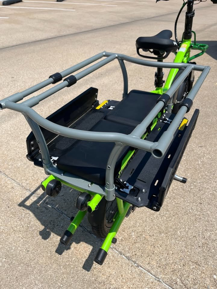 YUBA FastRack Cargo/Passenger E-Bike, Green, Gently Used, bixbybicycles.com