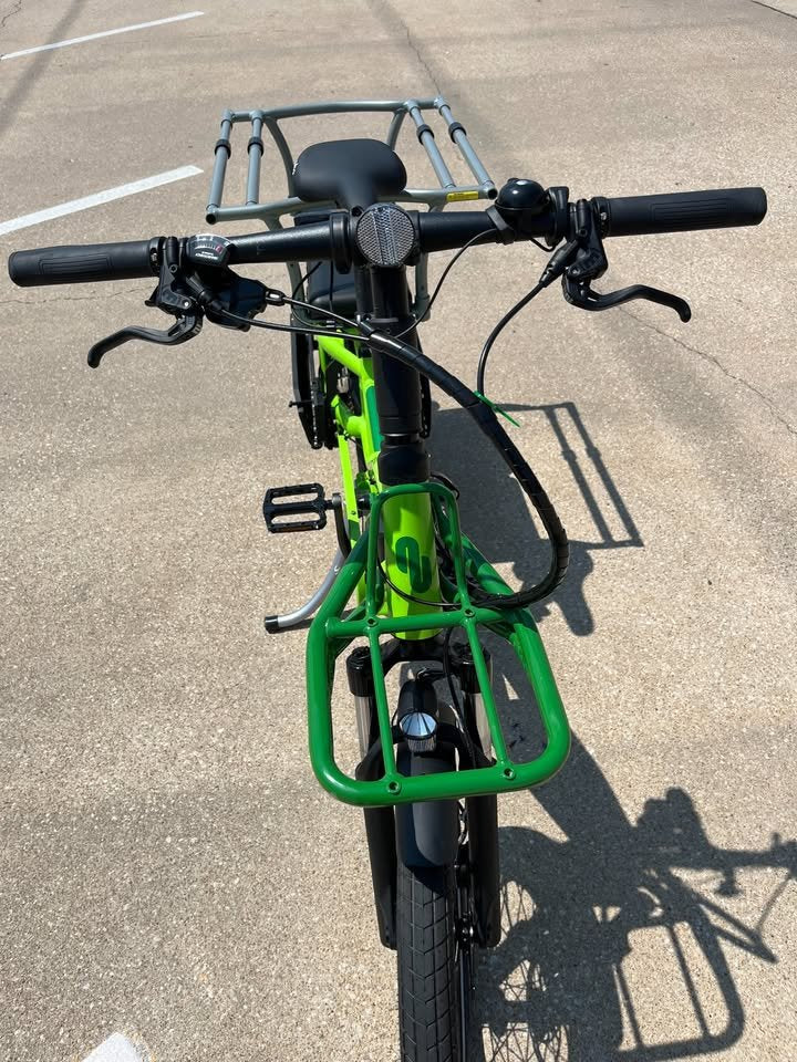 YUBA FastRack Cargo/Passenger E-Bike, Green, Gently Used, bixbybicycles.com