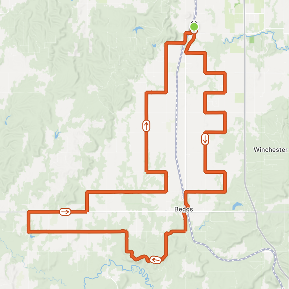 Lazy Llama 50 Mile route, bixbybicycles.com