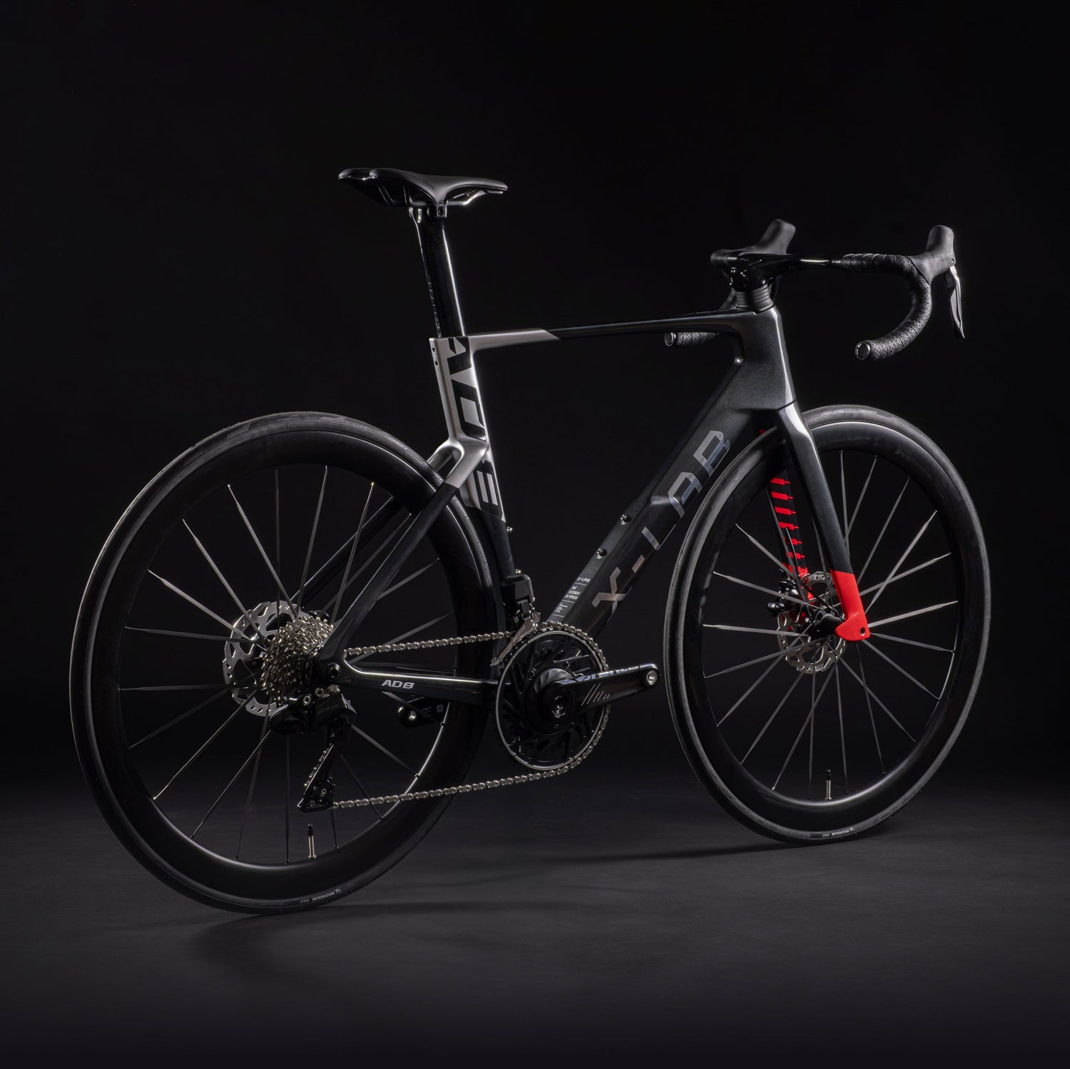 A-LAB AD8 Shimano 105 Di2 Road Bike, Sunspot Red/Black, bixbybicycles.com