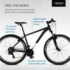 BATCH Mountain Bike, 3 by 7 Speed, Matte Black S|L, bixbybicycles.com