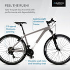 BATCH Mountain Bike, 3 by 7 Speed, Grey M|L, bixbybicycles.com