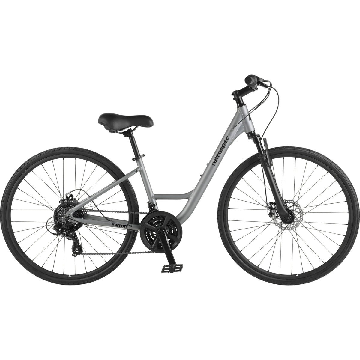 Retrospec Barron Comfort, Step Thru, 21 Speed Hybrid Bike, Matte Slate, bixbybicycles.com