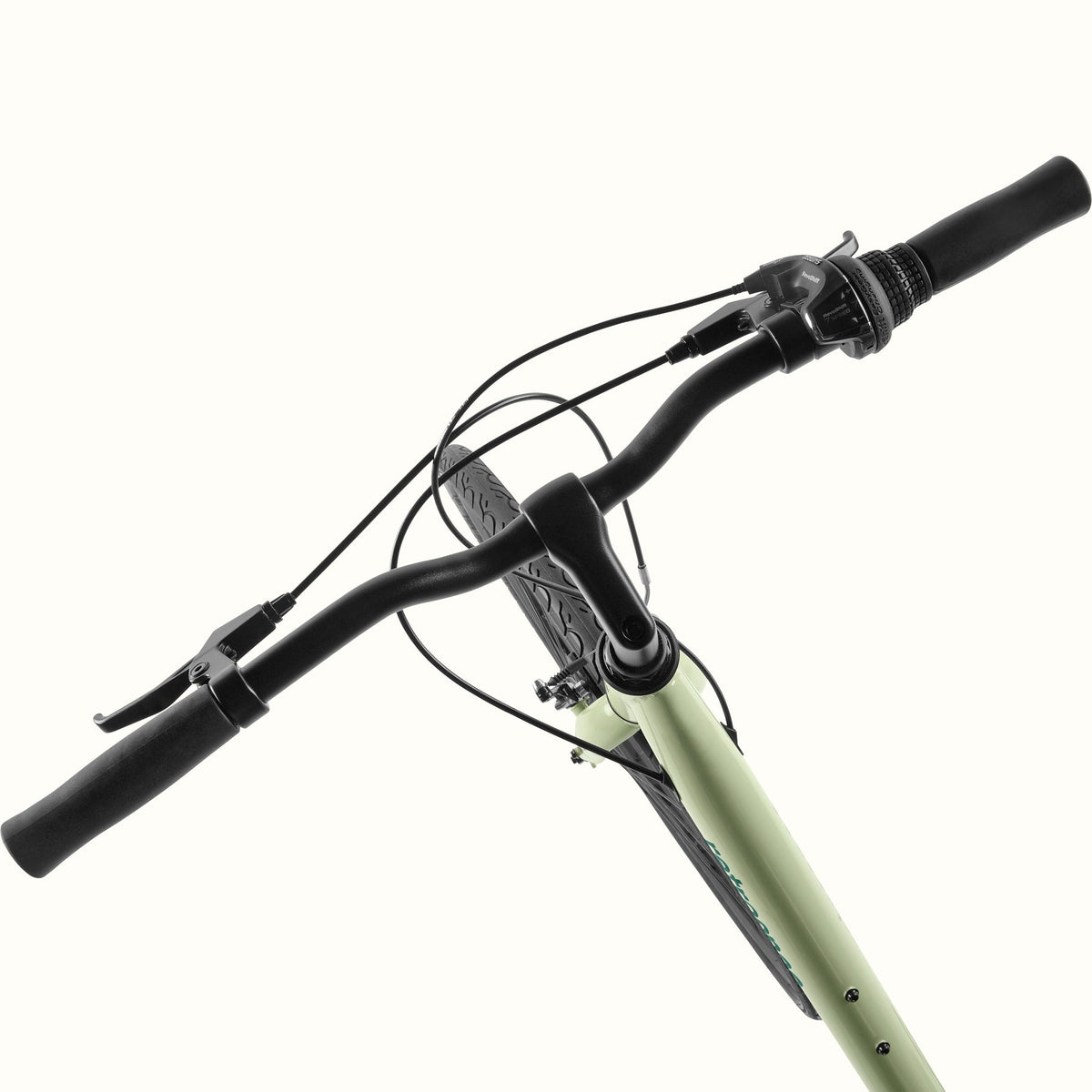 Retrospec Barron, Step Thru, 1 x 7 Speed Hybrid Bike, Aloe, bixbybicycles.com