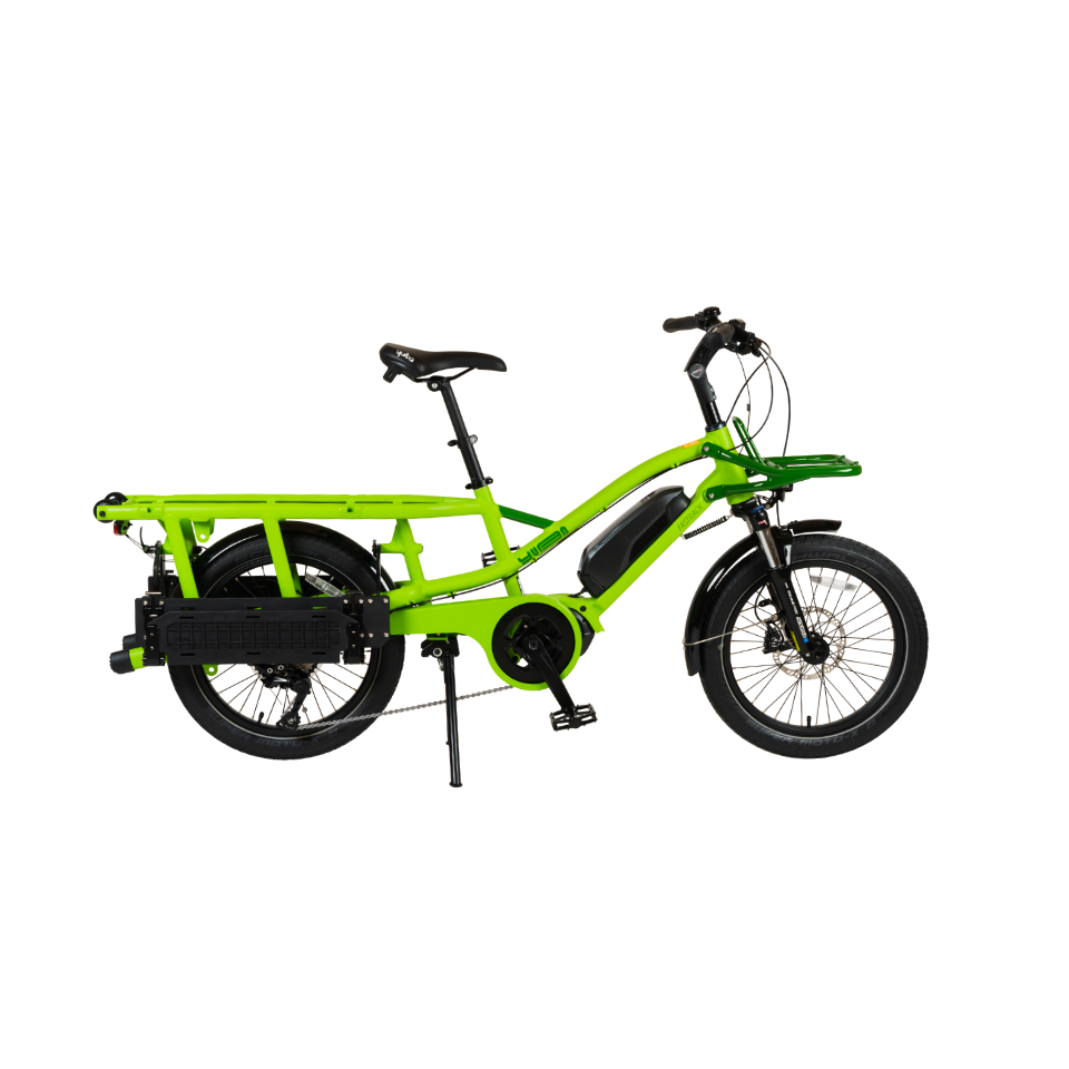YUBA FastRack Cargo/Passenger E-Bike, Green, Gently Used, bixbybicycles.com