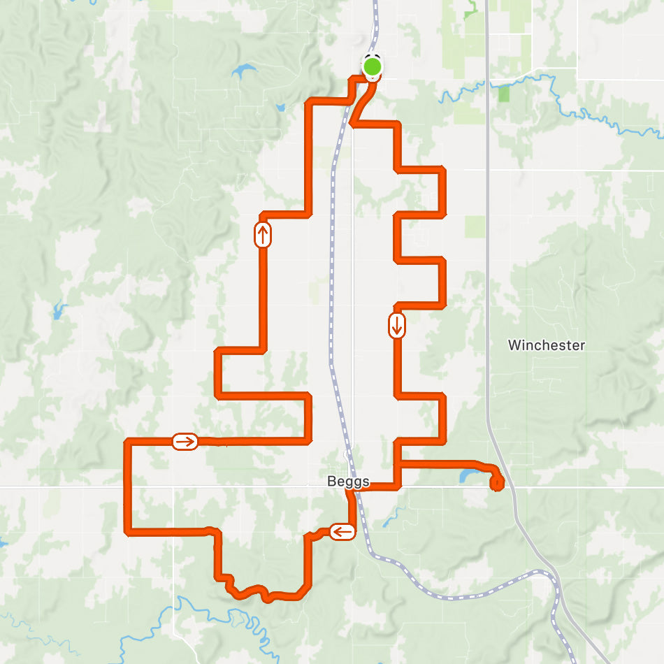 Lazy Llama 50 Mile route, bixbybicycles.com