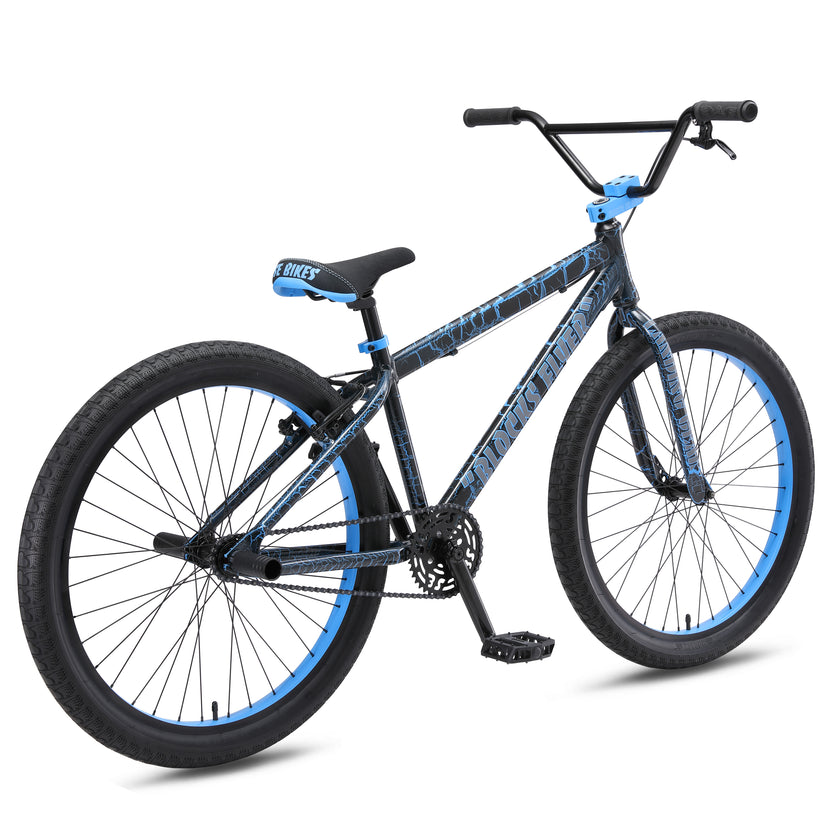 SE Blocks Flyer 26" BMX, Blue Crackle kids bike, bixbybicycles.com