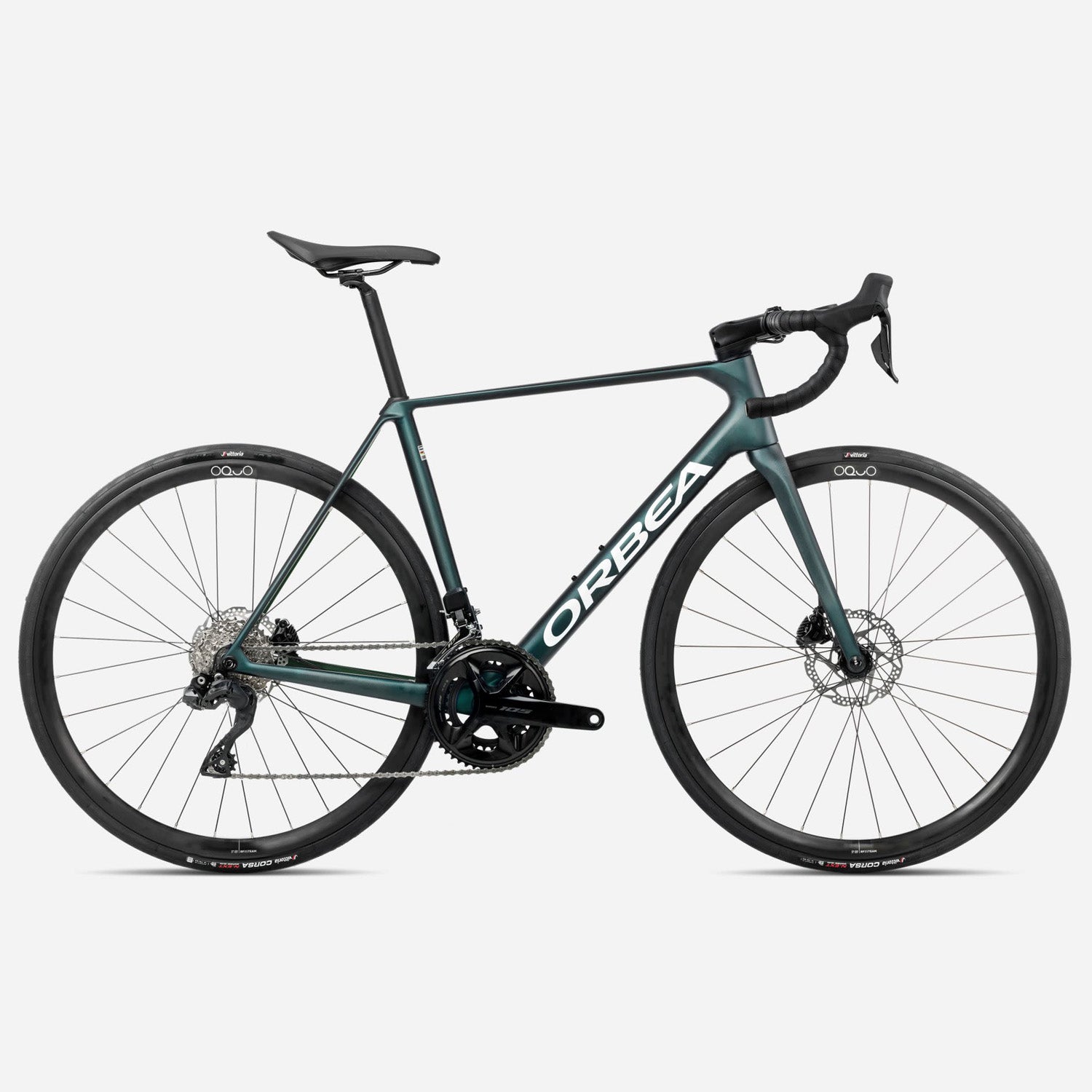 Orbea Orca M35I 2025 105 Di2 Carbon Road Bike, Carbon Wheels,  Green/White, bixbybicycles.com