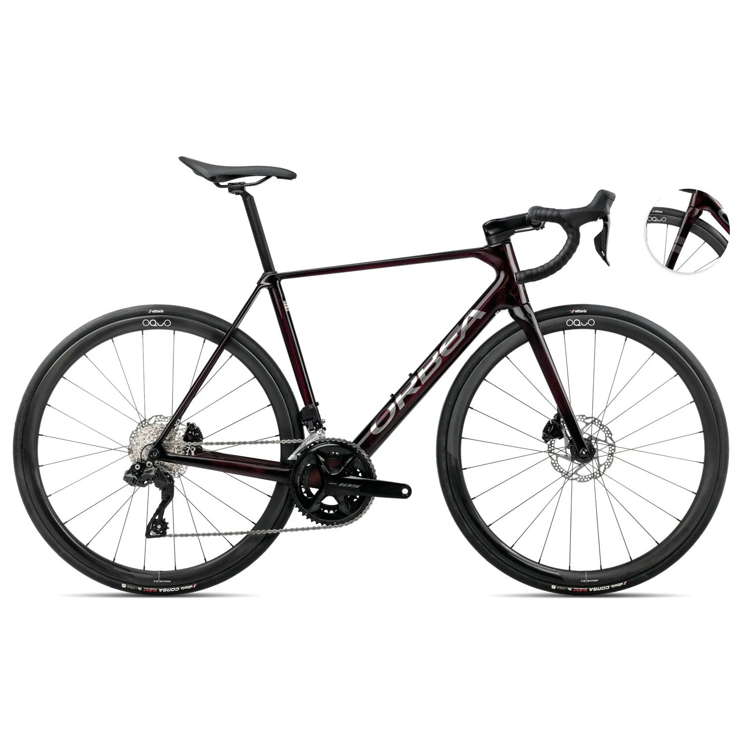 Orbea Orca M35I 2025 105 Di2 Carbon Road Bike, Carbon Wheels,  Wine, 51cm, Bixbybicycles.com