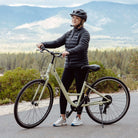 Retrospec Barron, Step Thru, 1 x 7 Speed Hybrid Bike, Aloe, bixbybicycles.com