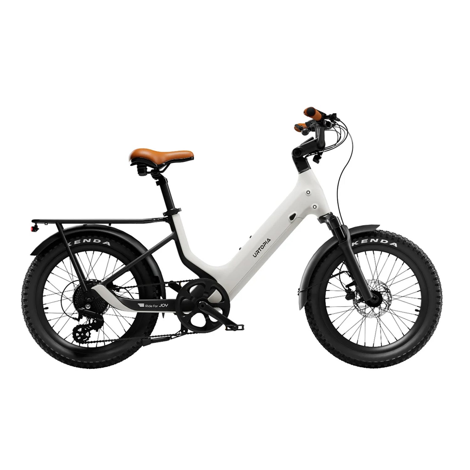 Urtopia Joy, Carbon 20" Fat-Tire E-Bike Cream White, bixbybicycles.com