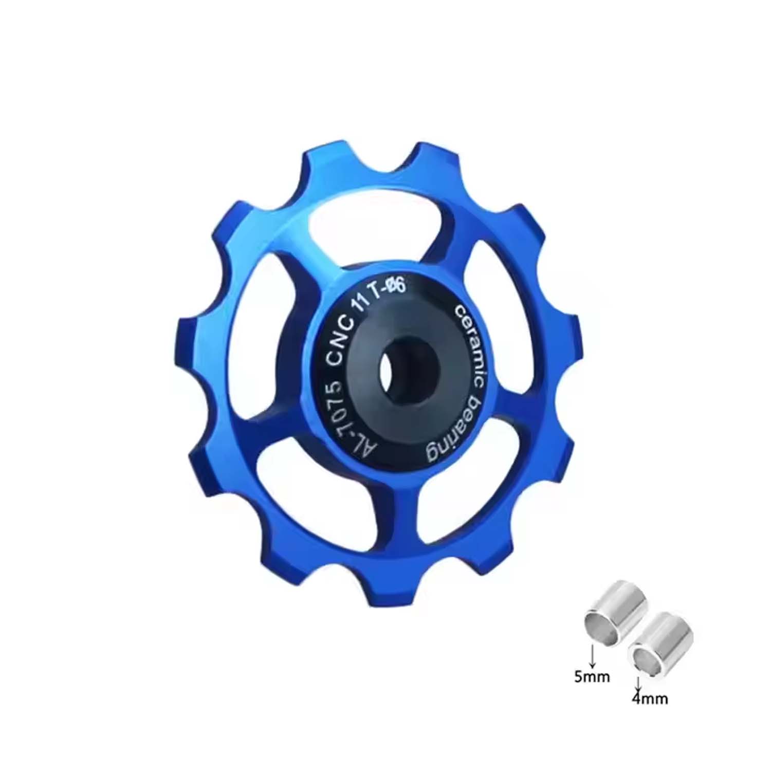 Bixby Bicycles 11 Tooth Single Jockey Wheel, Ceramic Bearing in blue, bixbybicycles.com