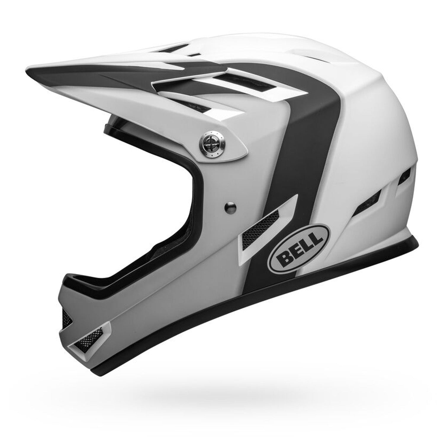 Bell Sanction Helmet side - Matte Black/White, Bixby Bicycles, bixbybicycles.com