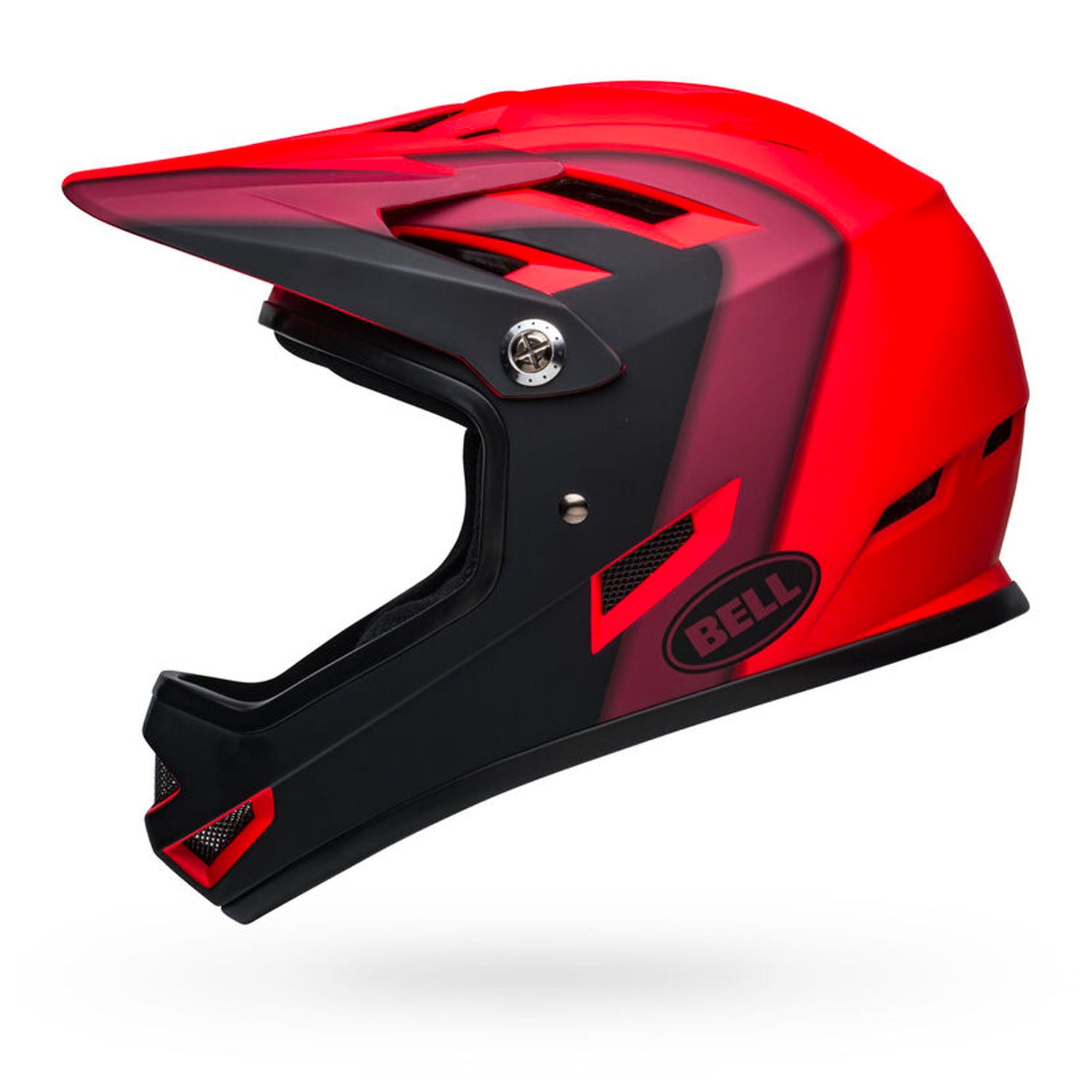 Bell Sanction Helmet - Matte Red/Black side, Bixby Bicycles, bixbybicycles.com