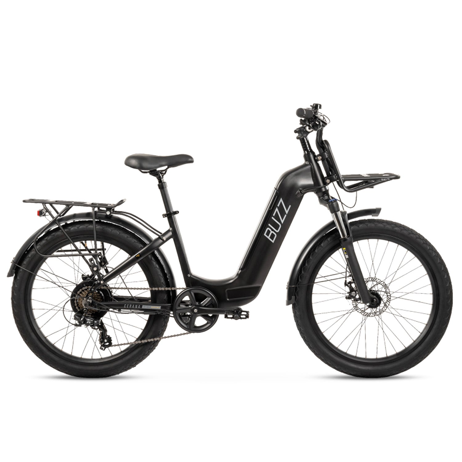 Buzz Cerana 2ST Commuter eBike, 24" Tire, Low Step, Black, bixbybicycles.com
