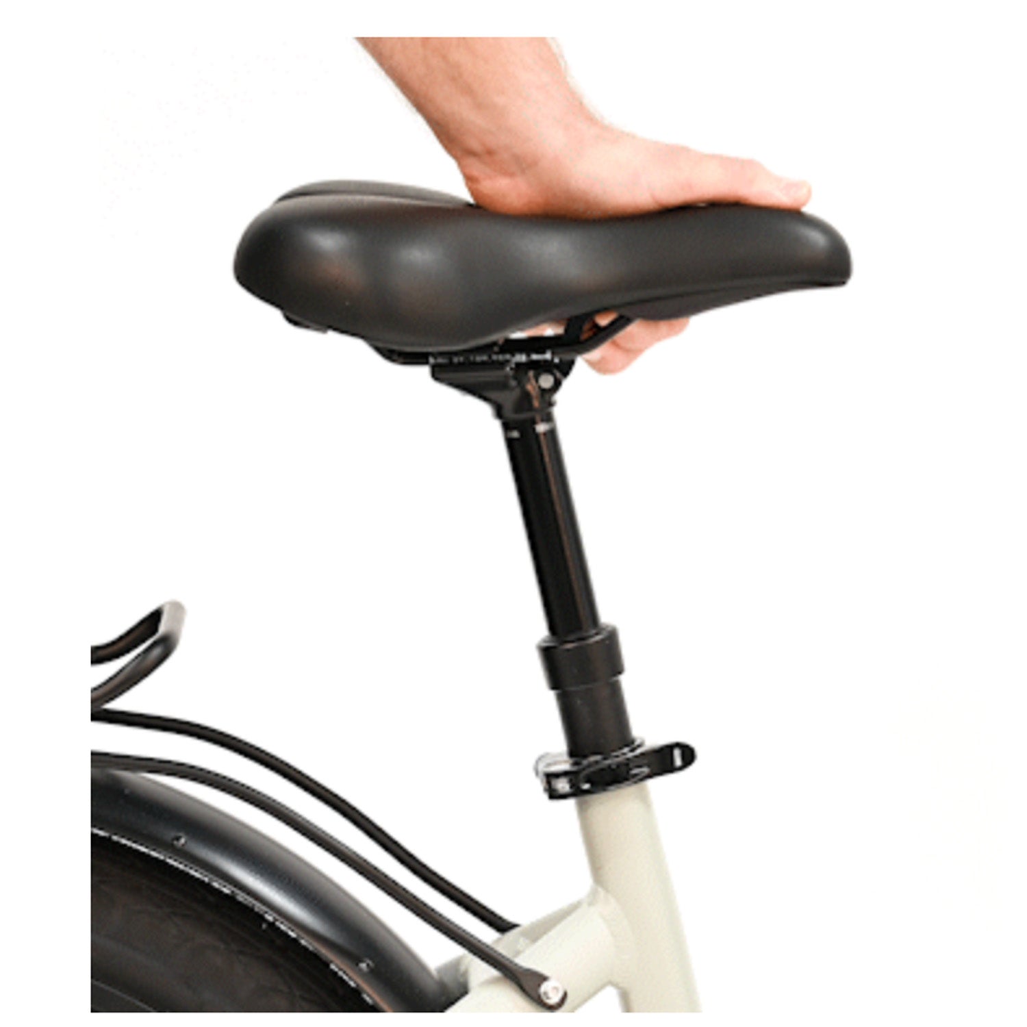Buzz Cerana 2ST Commuter eBike, 24" Tire, Low Step, Black, seat, bixbybicycles.com