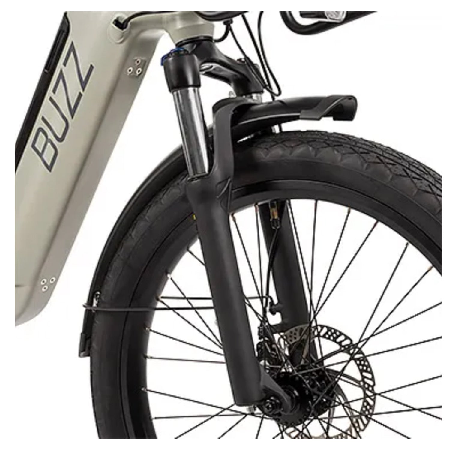 Buzz Cerana 2ST Commuter eBike, 24" Tire, Low Step, Black, suspension, bixbybicycles.com