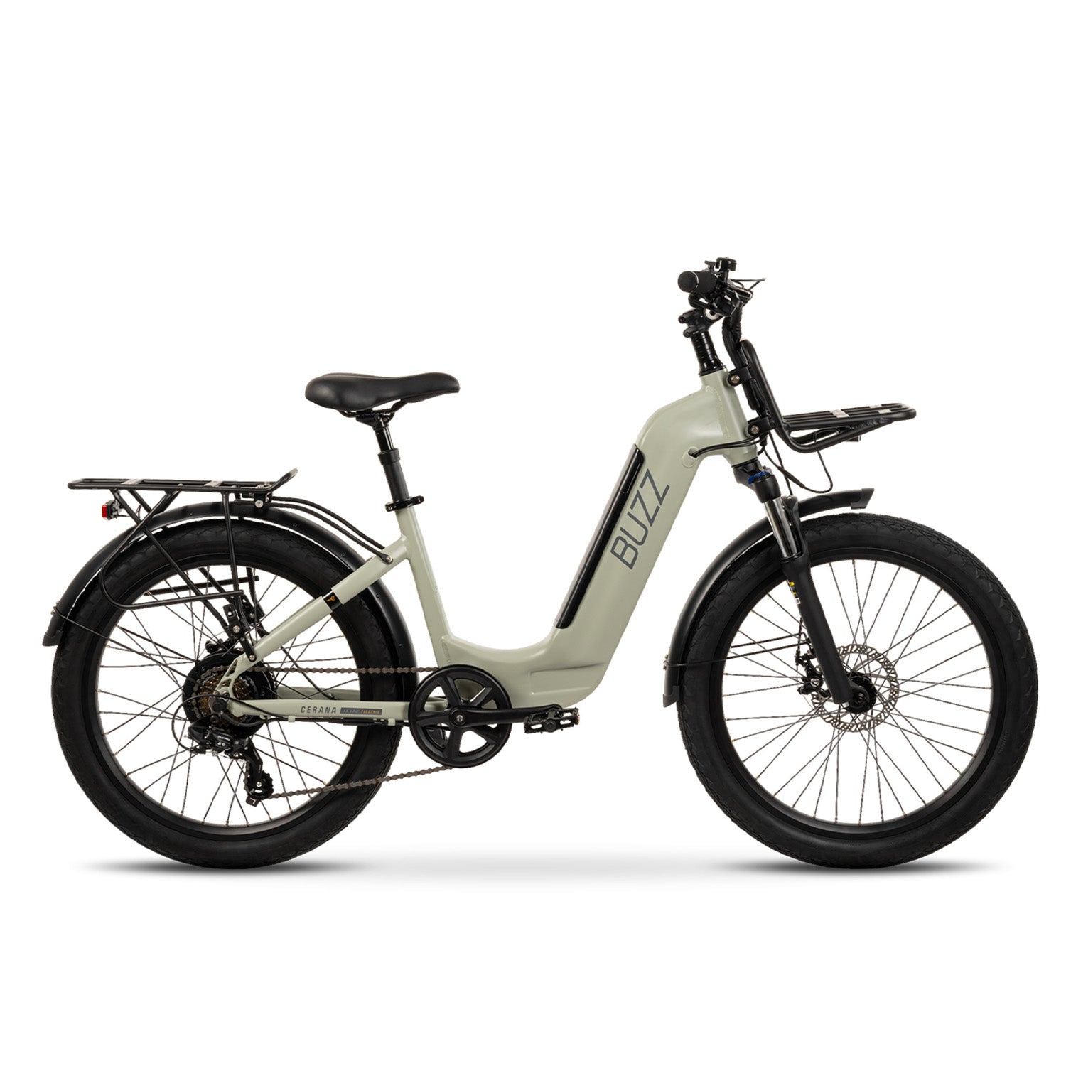 Buzz Cerana 2ST Commuter eBike, 24" Tire, Low Step, Dusted Moss Green, bixbybicycles.com