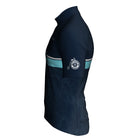 Blue Typography with Turquoise stripe Bixby Jersey – Relax or Race Fit, bixbybicycles.com