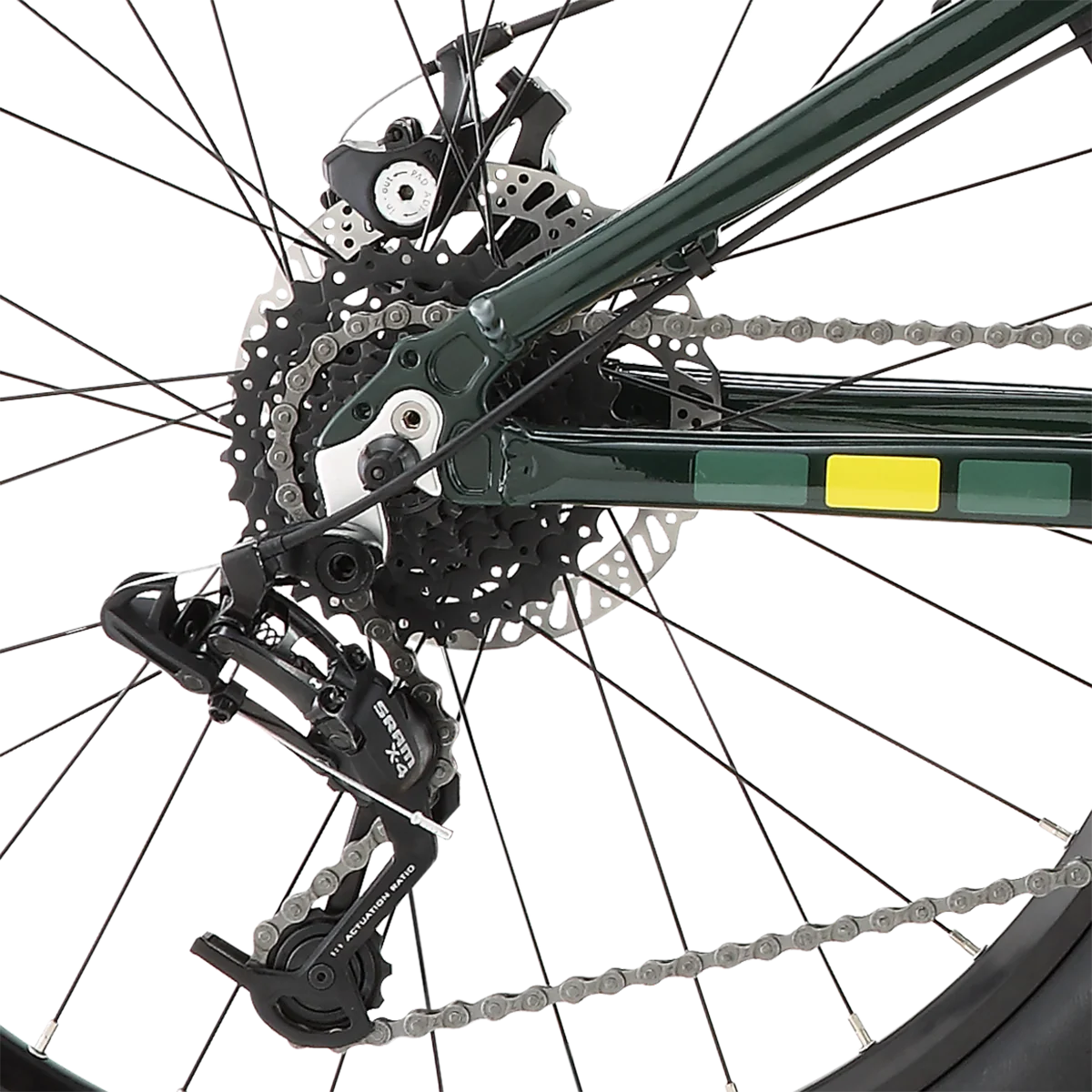 Diamondback Line 24" Youth Mountain Bike, Dark Green, Sram 8 Speed, bixbybicycles.com