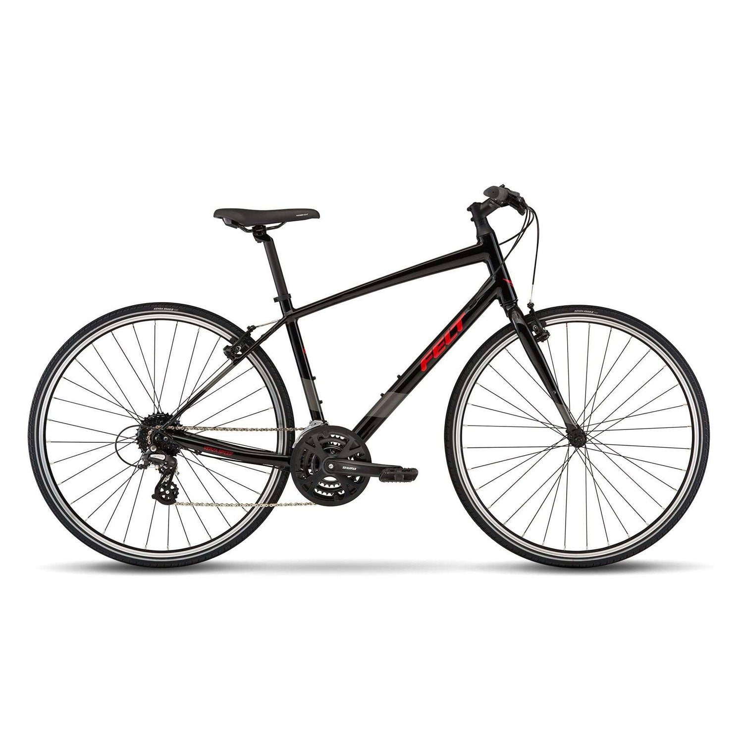Felt Verza Speed 50 Fitness Road Bike - Black and Reflective Red, Bixby Bicycles, Ok, bidxbybicycles.com