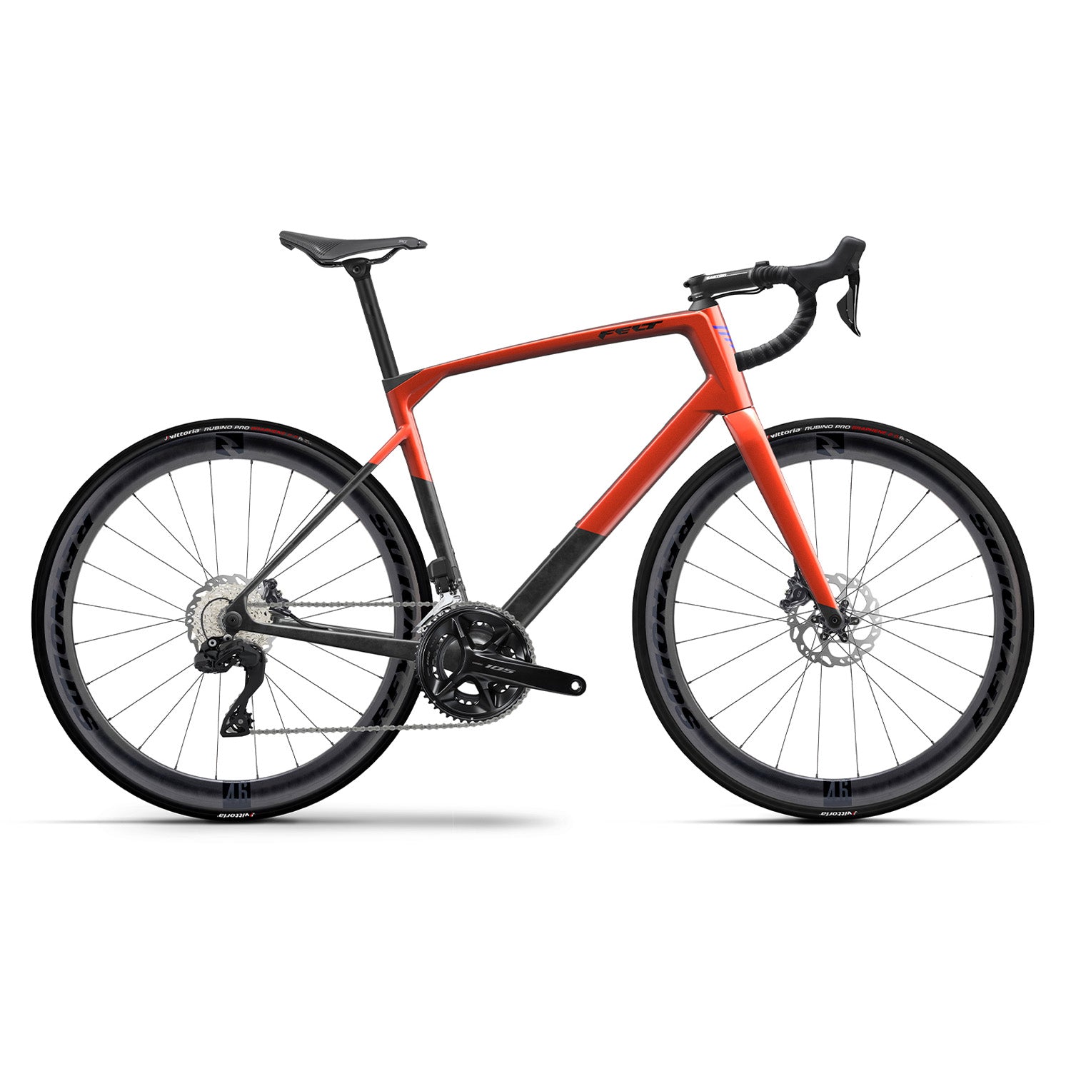 Felt VR Advance 105 Di2 2025 Road Bike Fast Orange Felt Black Blue Bixby Bicycles
