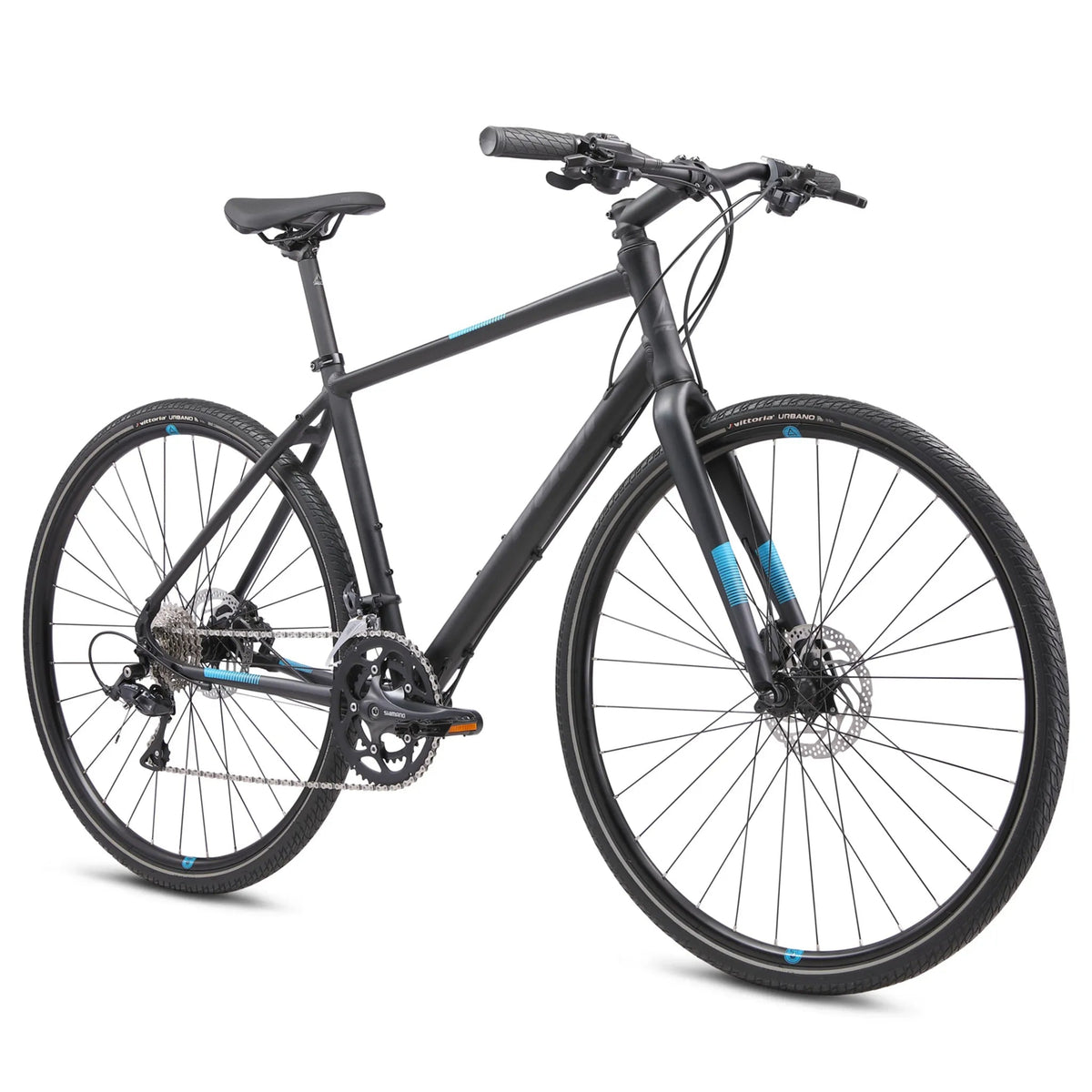Fuji Absolute 1.3, Shimano Sora GroupSet, Black/Marine Blue, bixbybicycles.com