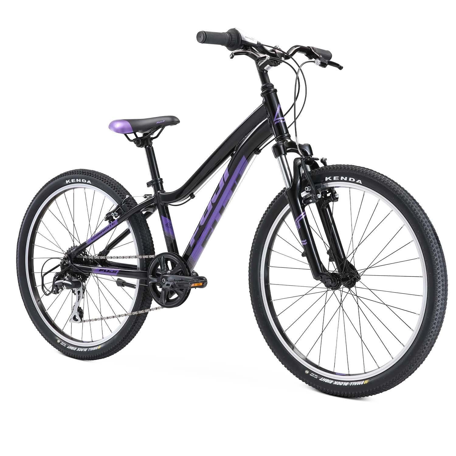 Fuji Dynamite 24" Comp Kid's Bike, 8-Speed, Black/Purple 2023, bixbybicycles.com