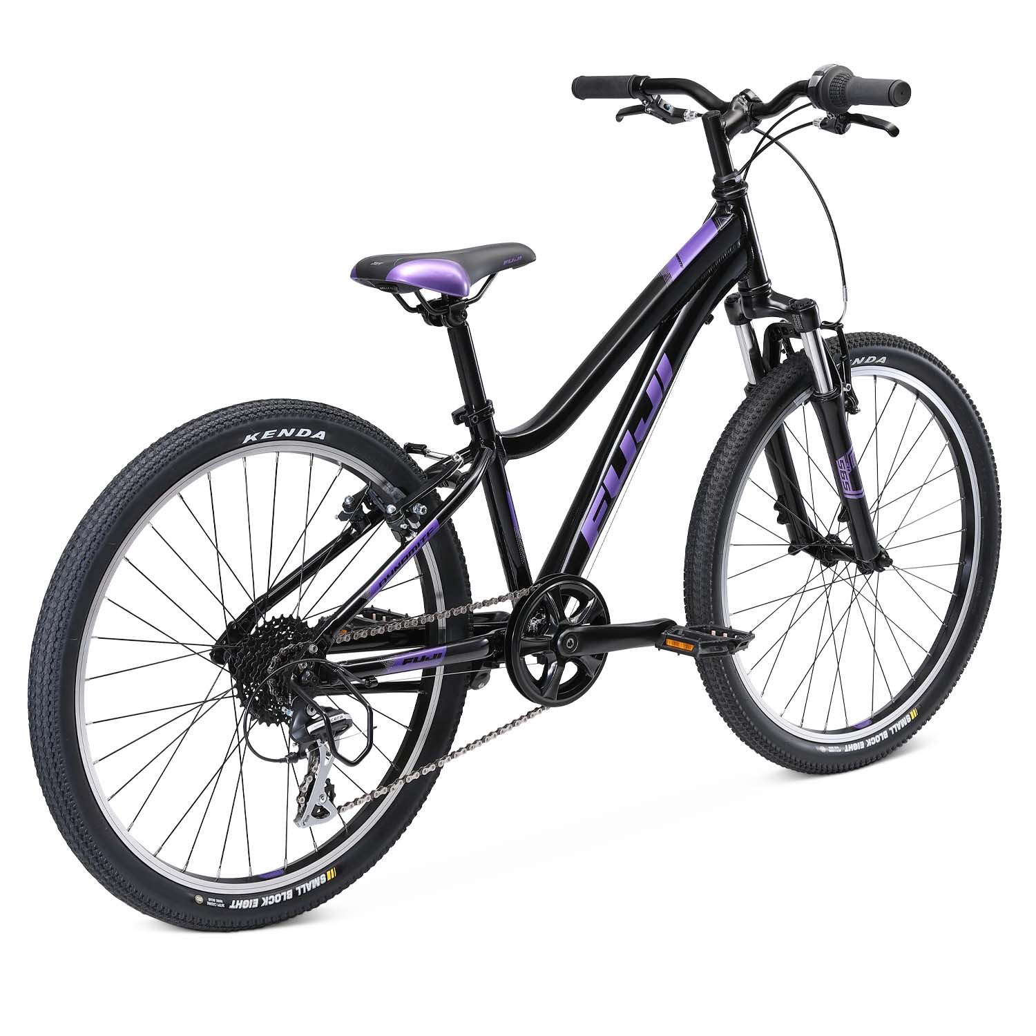 Fuji Dynamite 24" Comp Kid's Bike, 8-Speed, Black/Purple 2023, bixbybicycles.com