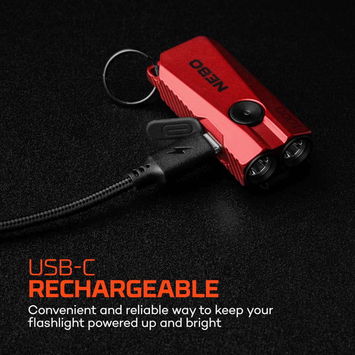 NEBO 1K EDC Rechargeable Pocket Light - Red, bixbybicycles.com