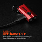 NEBO 1K EDC Rechargeable Pocket Light - Red, bixbybicycles.com