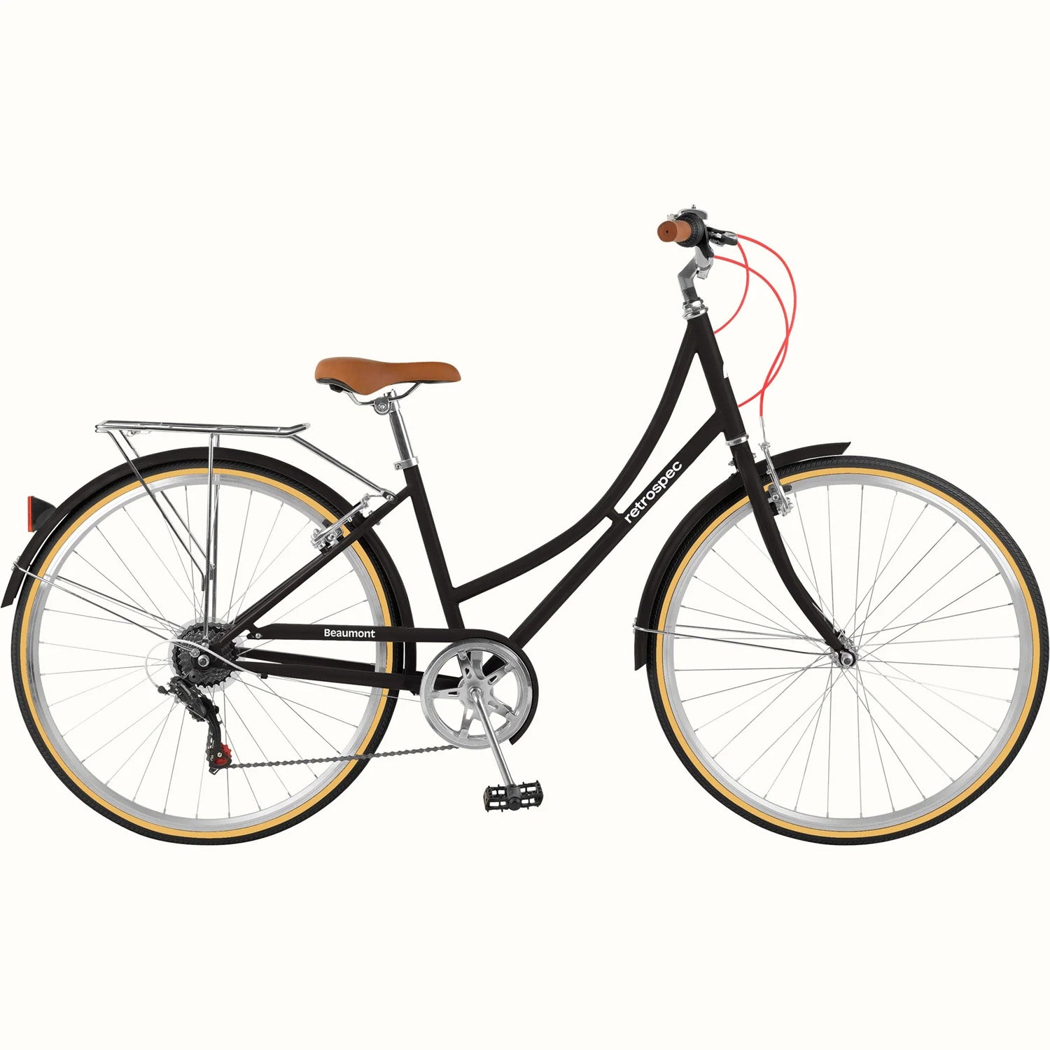 Step Through 7 Speed Beaumont City Bike by Retrospec in Black Size 42 cm at Anthropologie