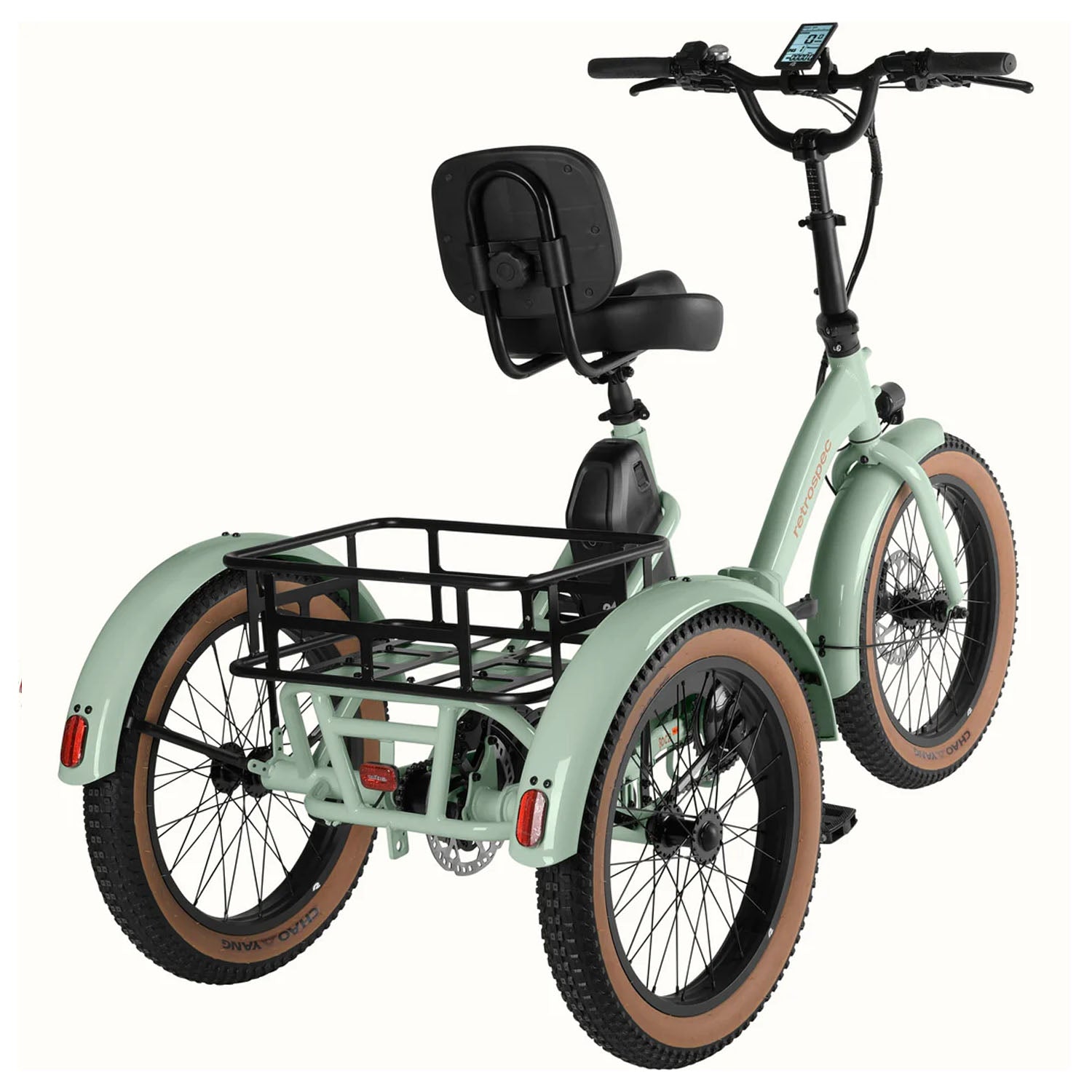 Retrospec Boca Rev Trike 500W/48V, Matcha, Adult Trike, bixbybicycles.com