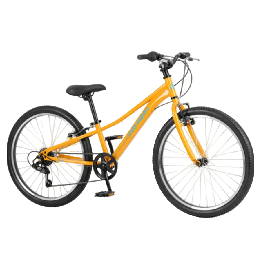 Retrospec Dart 24" Kids Bike, 7 Speed (8-11 years) Saffron Yellow, bixbybicycles.com