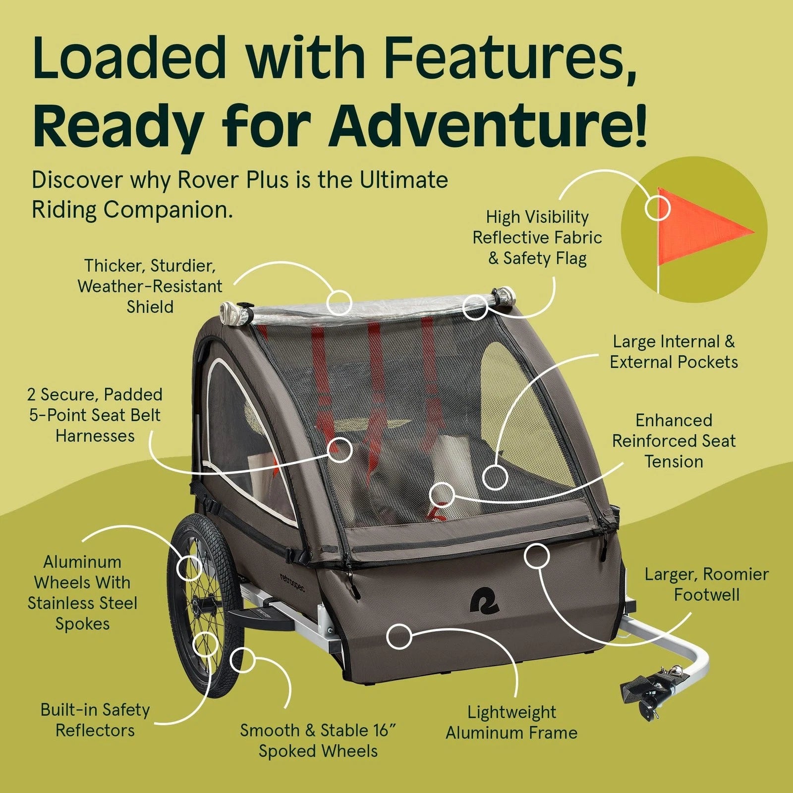 Retrospec Rover, 2 Passenger Trailer, bixbybcycles.com